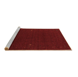 Sideview of Machine Washable Abstract Brown Contemporary Rug, wshcon159brn