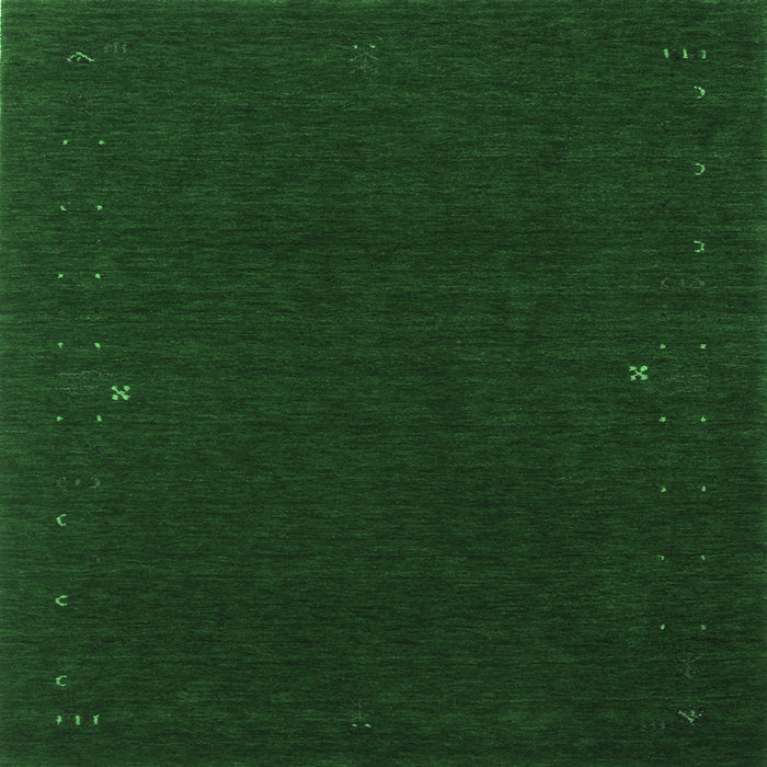 Square Machine Washable Abstract Emerald Green Contemporary Area Rugs, wshcon159emgrn