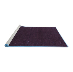 Sideview of Machine Washable Abstract Blue Contemporary Rug, wshcon159blu