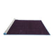 Sideview of Machine Washable Abstract Blue Contemporary Rug, wshcon159blu