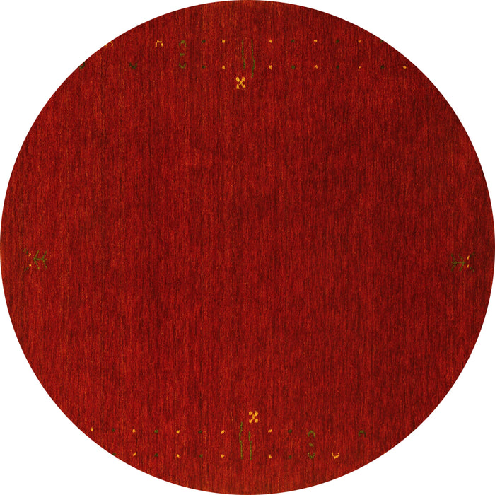Round Abstract Yellow Contemporary Rug, con159yw
