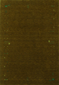 Abstract Green Contemporary Rug, con159grn