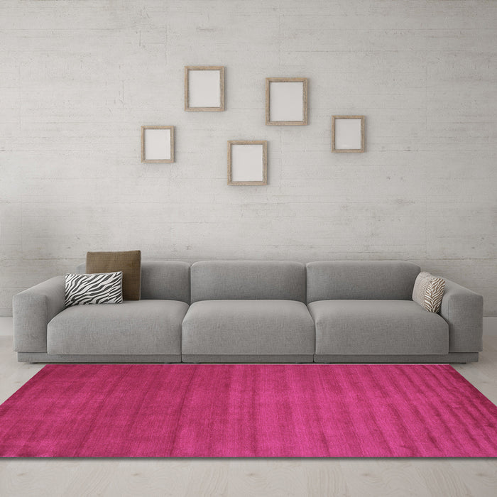 Machine Washable Abstract Purple Contemporary Area Rugs in a Living Room, wshcon15pur
