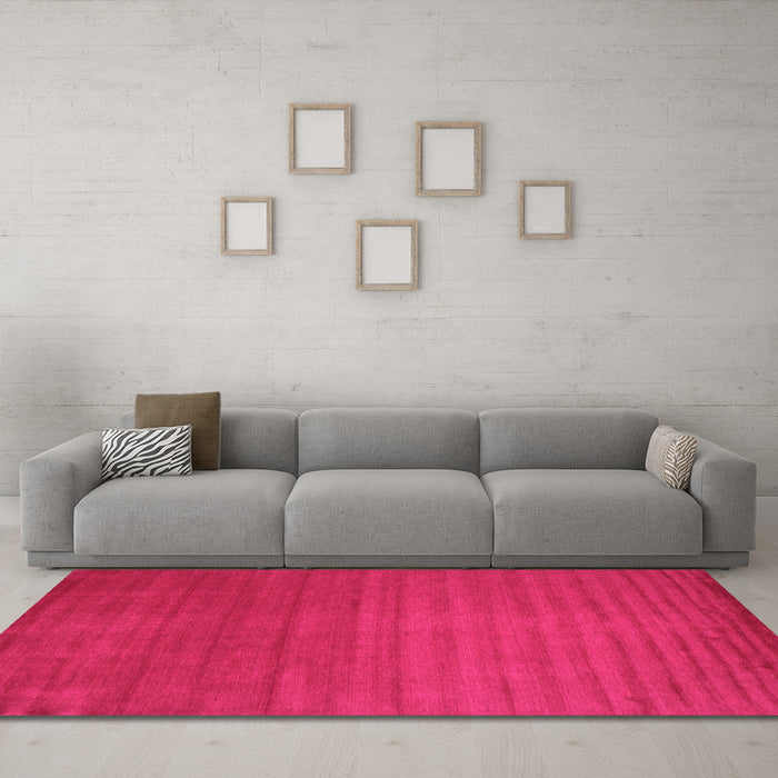 Machine Washable Abstract Pink Contemporary Rug in a Living Room, wshcon15pnk