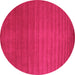 Round Abstract Pink Contemporary Rug, con15pnk