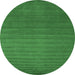 Round Abstract Emerald Green Contemporary Rug, con15emgrn