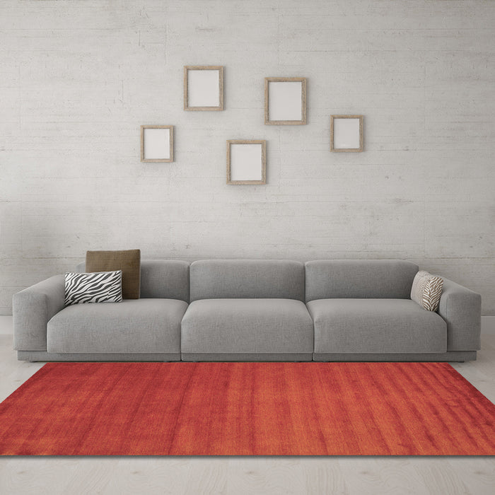 Machine Washable Abstract Brown Contemporary Rug in a Living Room,, wshcon15brn