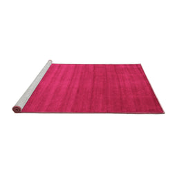 Sideview of Machine Washable Abstract Pink Contemporary Rug, wshcon15pnk