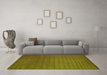 Machine Washable Abstract Green Contemporary Area Rugs in a Living Room,, wshcon15grn