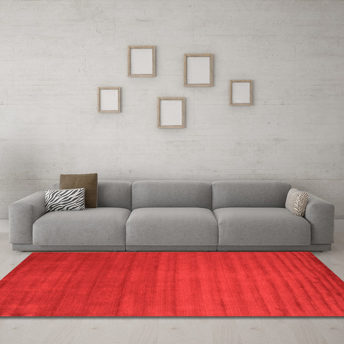 Machine Washable Abstract Orange Contemporary Area Rugs in a Living Room, wshcon15org