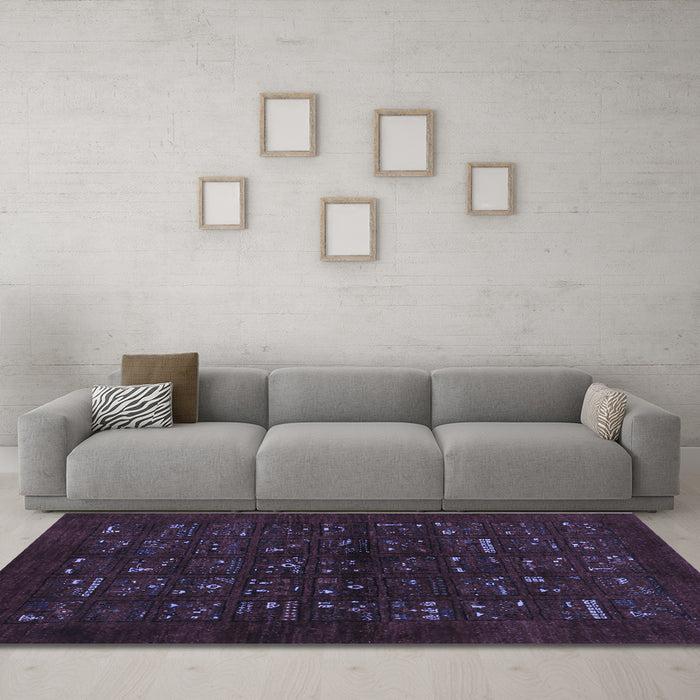 Machine Washable Abstract Blue Contemporary Rug in a Living Room, wshcon1600blu