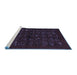 Sideview of Machine Washable Abstract Blue Contemporary Rug, wshcon1600blu