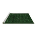 Sideview of Machine Washable Abstract Emerald Green Contemporary Area Rugs, wshcon1600emgrn