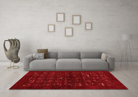 Machine Washable Abstract Red Contemporary Rug, wshcon1600red