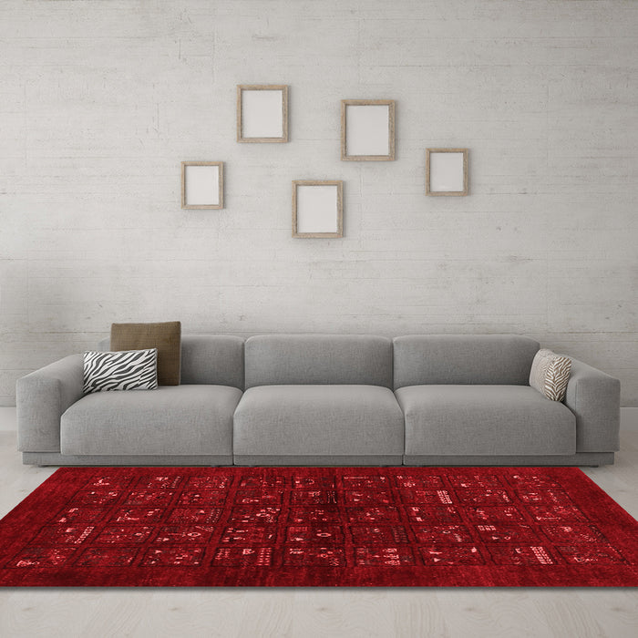 Contemporary Red Washable Rugs