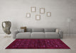 Machine Washable Abstract Purple Contemporary Area Rugs in a Living Room, wshcon1600pur