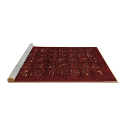 Sideview of Machine Washable Abstract Brown Contemporary Rug, wshcon1600brn