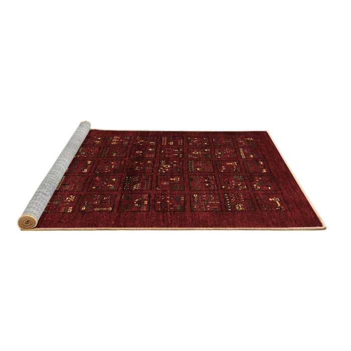 Sideview of Machine Washable Abstract Brown Contemporary Rug, wshcon1600brn