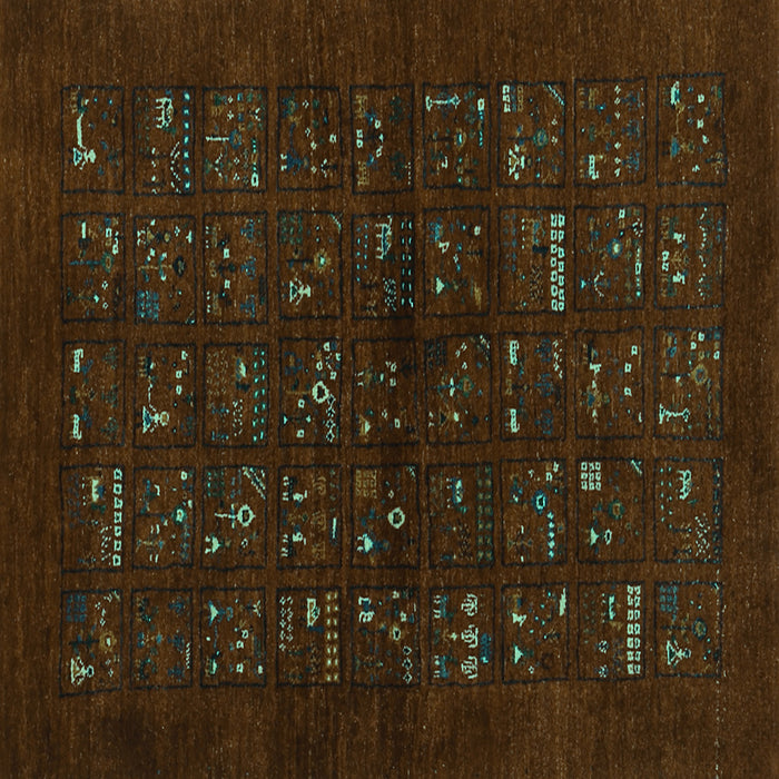 Square Abstract Turquoise Contemporary Rug, con1600turq