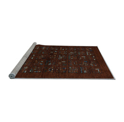 Sideview of Machine Washable Abstract Light Blue Contemporary Rug, wshcon1600lblu