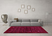 Machine Washable Abstract Pink Contemporary Rug in a Living Room, wshcon1600pnk