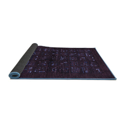 Sideview of Abstract Blue Contemporary Rug, con1600blu