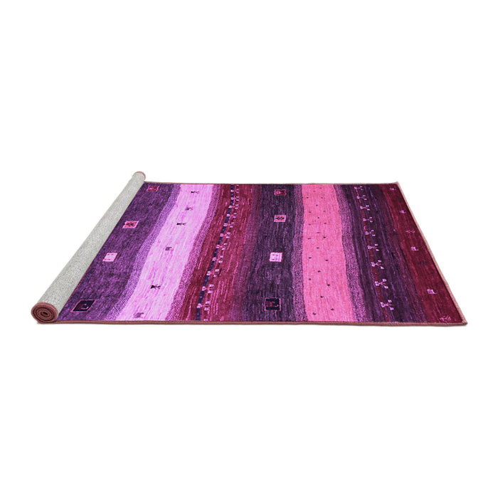 Sideview of Machine Washable Abstract Purple Contemporary Area Rugs, wshcon1601pur