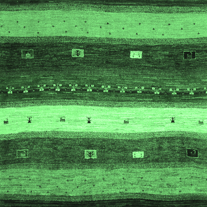 Machine Washable Abstract Emerald Green Contemporary Area Rugs, wshcon1601emgrn