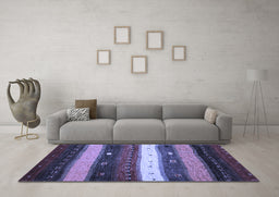 Machine Washable Abstract Blue Contemporary Rug in a Living Room, wshcon1601blu