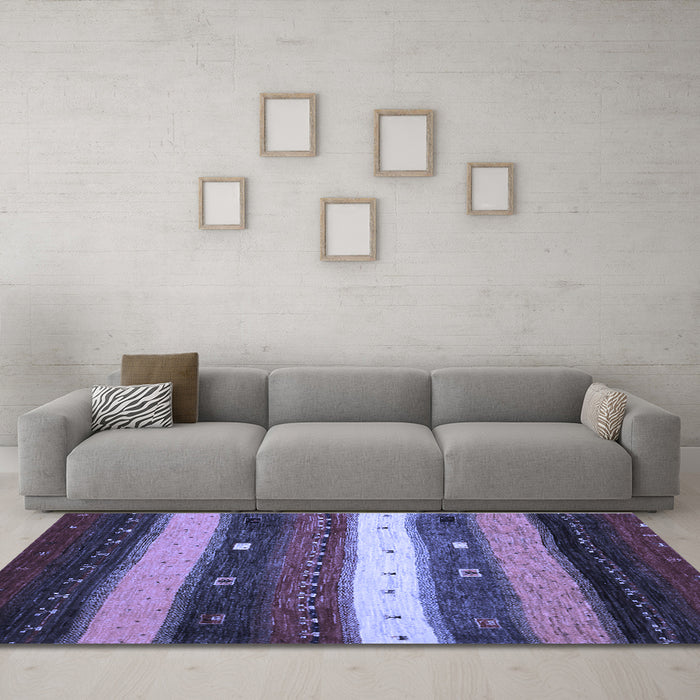 Machine Washable Abstract Blue Contemporary Rug in a Living Room, wshcon1601blu
