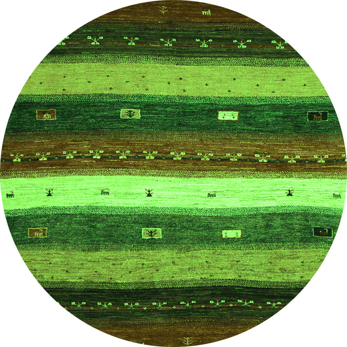 Square Abstract Green Contemporary Rug, con1601grn