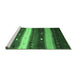 Sideview of Machine Washable Abstract Emerald Green Contemporary Area Rugs, wshcon1601emgrn