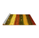 Sideview of Machine Washable Abstract Yellow Contemporary Rug, wshcon1601yw