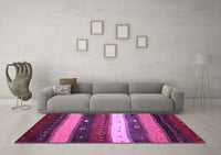 Machine Washable Abstract Purple Contemporary Rug, wshcon1601pur