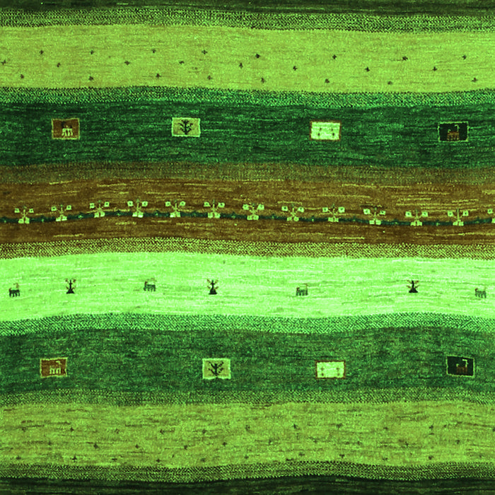 Abstract Green Contemporary Rug, con1601grn