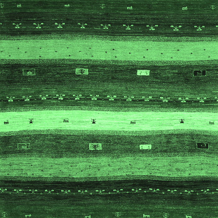 Square Machine Washable Abstract Emerald Green Contemporary Area Rugs, wshcon1601emgrn