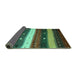 Sideview of Abstract Turquoise Contemporary Rug, con1601turq