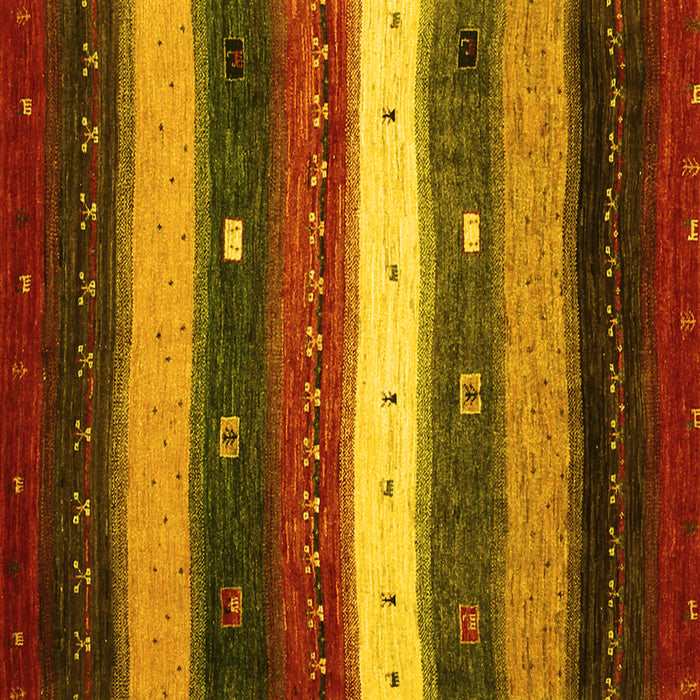 Square Machine Washable Abstract Yellow Contemporary Rug, wshcon1601yw