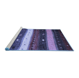 Sideview of Machine Washable Abstract Blue Contemporary Rug, wshcon1601blu