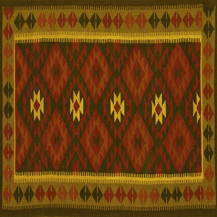 Square Oriental Yellow Traditional Rug, con1602yw