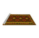 Sideview of Machine Washable Oriental Yellow Traditional Rug, wshcon1602yw