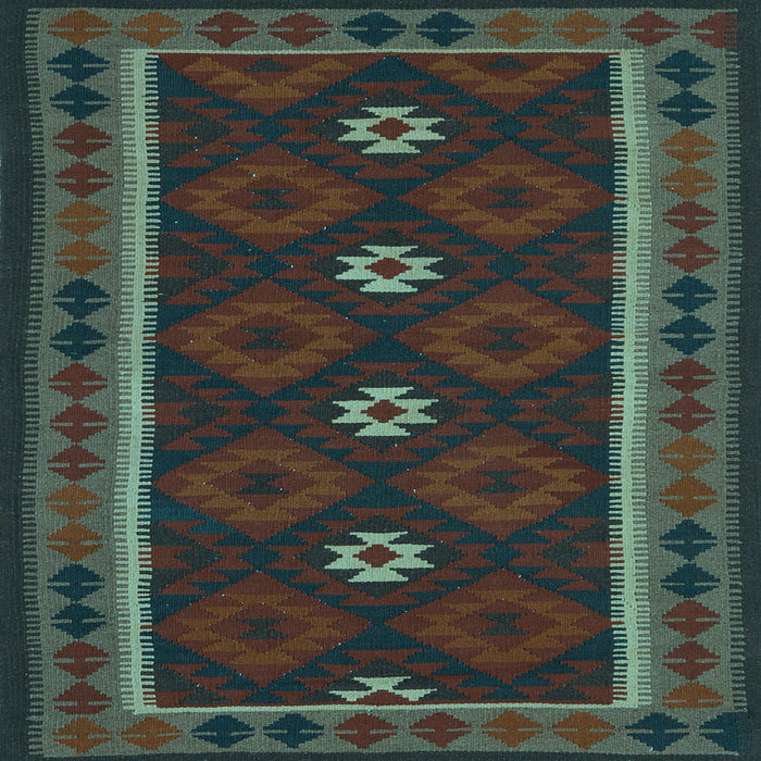 Square Machine Washable Oriental Light Blue Traditional Rug, wshcon1602lblu