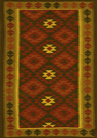 Oriental Yellow Traditional Rug, con1602yw