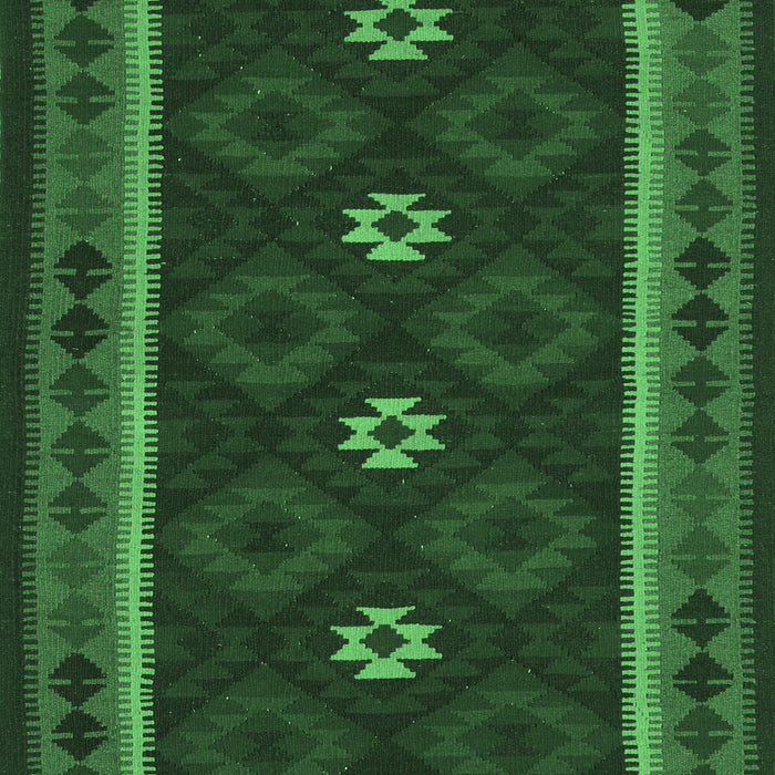Machine Washable Oriental Emerald Green Traditional Area Rugs, wshcon1602emgrn