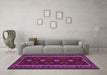 Machine Washable Oriental Purple Traditional Area Rugs in a Living Room, wshcon1602pur