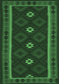 Oriental Emerald Green Traditional Rug, con1602emgrn