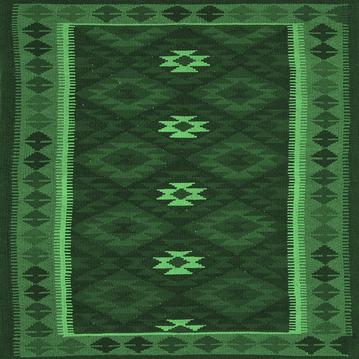 Square Oriental Emerald Green Traditional Rug, con1602emgrn
