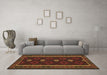 Machine Washable Oriental Brown Traditional Rug in a Living Room,, wshcon1602brn