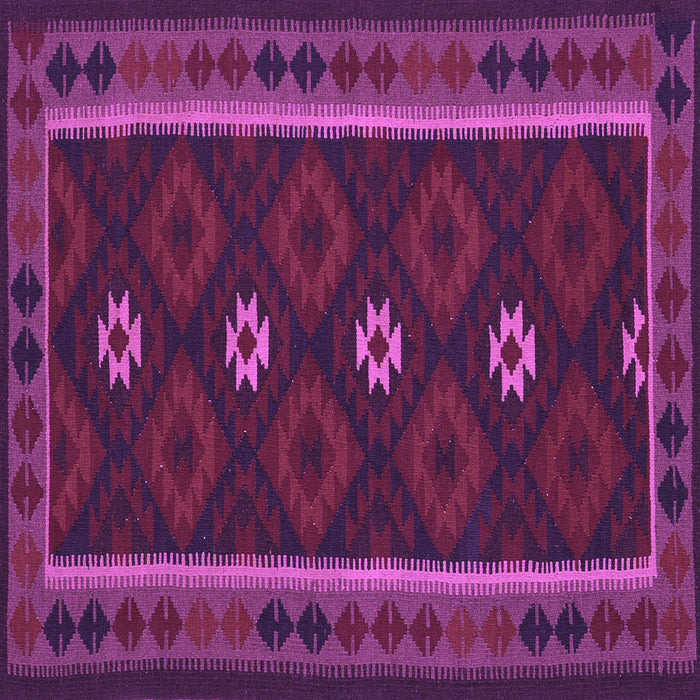 Square Machine Washable Oriental Purple Traditional Area Rugs, wshcon1602pur