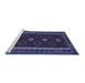 Sideview of Machine Washable Oriental Blue Traditional Rug, wshcon1602blu